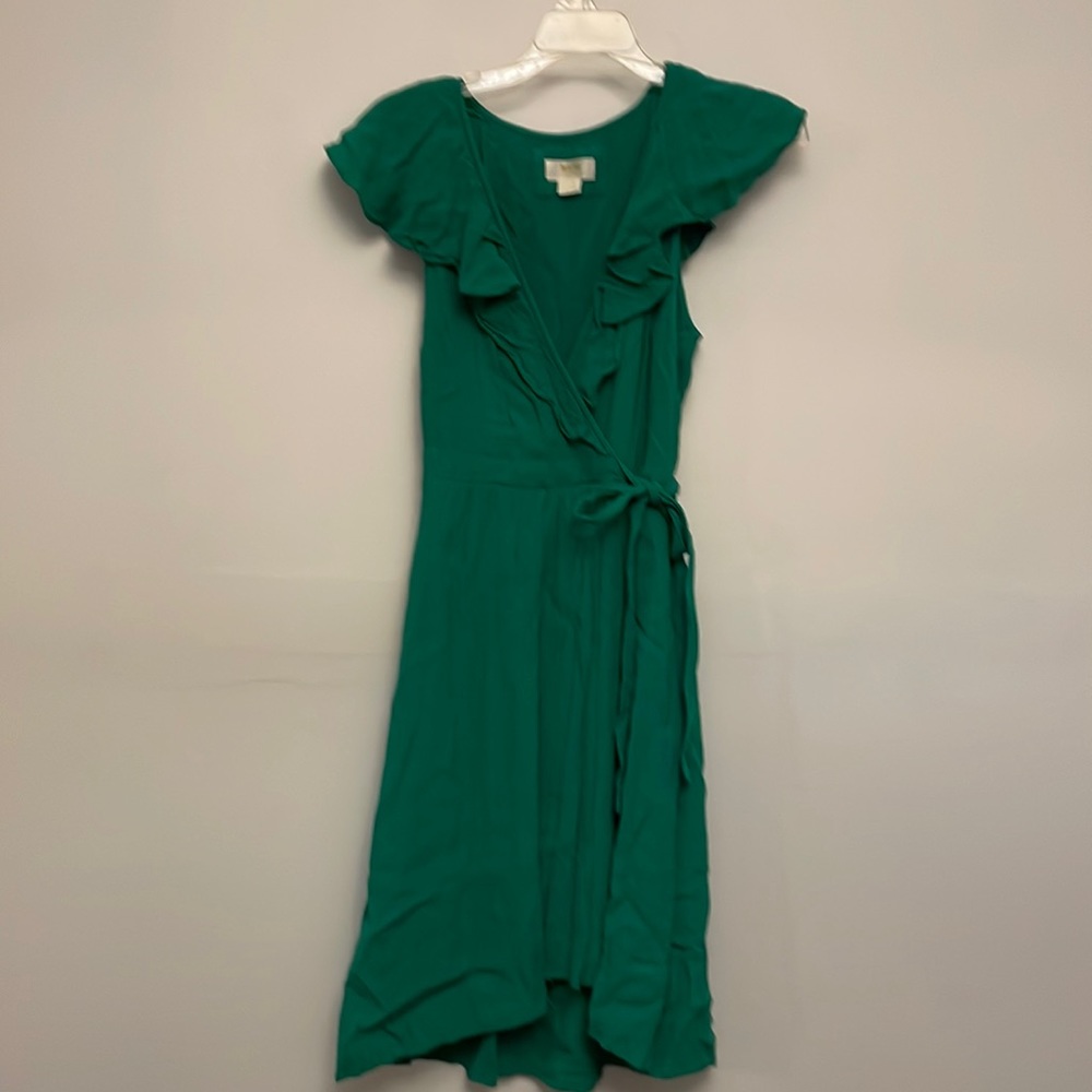 Green Maeve Anthropologie wrap dress